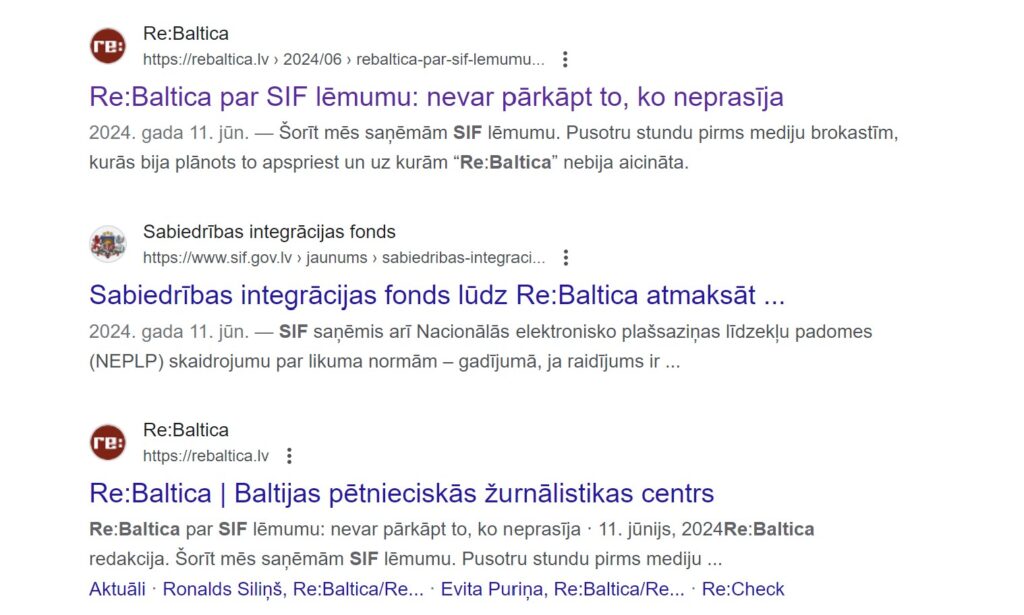 Re Baltica Sif