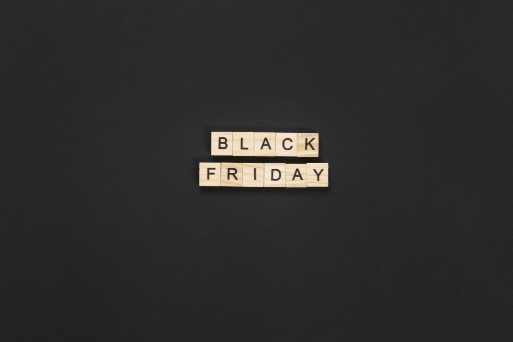 Black Friday Lettered Cubes Dark Background