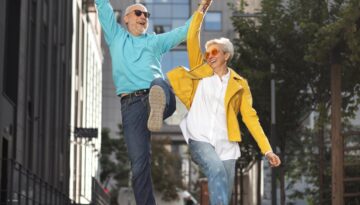 Happy Senior People Fooling Around