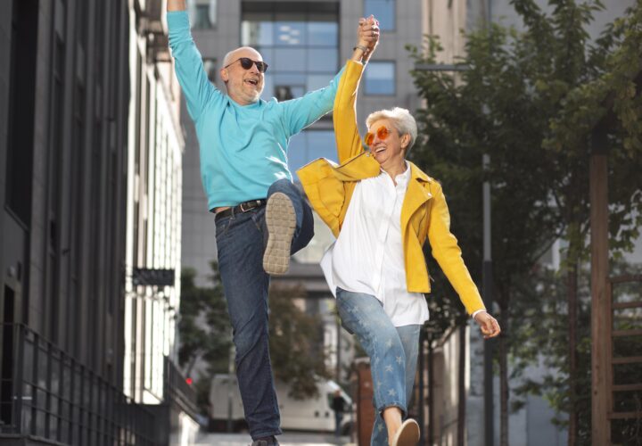 Happy Senior People Fooling Around