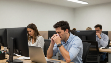 Stress Un Slims Uz Darbu